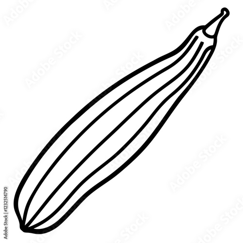 Minimalist Okra One-Line Vector Art