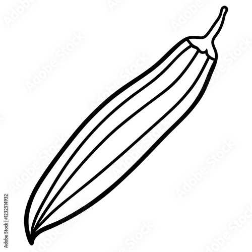 Minimalist Okra One-Line Vector Art