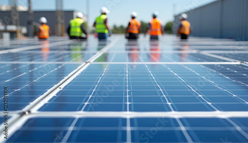Wallpaper Mural Solar panels at sunny power plant Torontodigital.ca