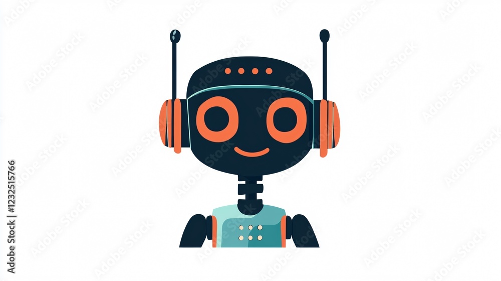 Fototapeta premium Professional Chatbot Service for Customer Communication - Flat Vector Illustration