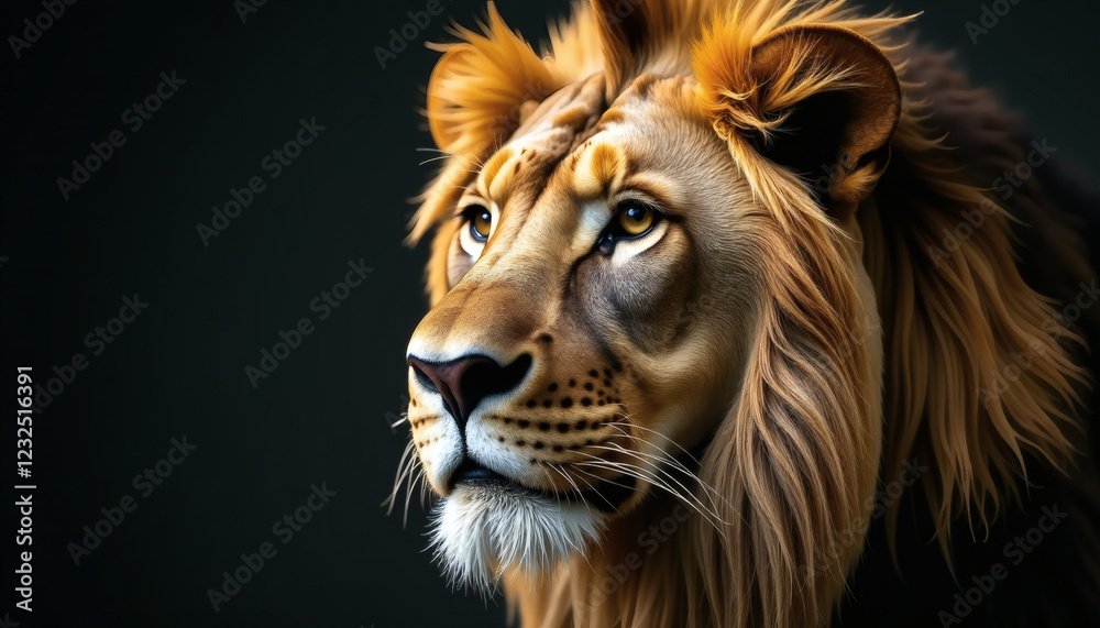 Naklejka premium Lion Portrait Majestic Power