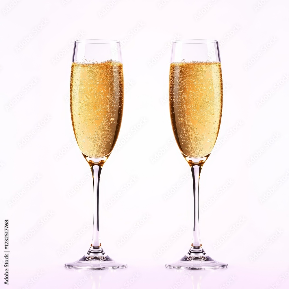two glasses of champagne isolated on white background two glasses of champagne isolated on white background