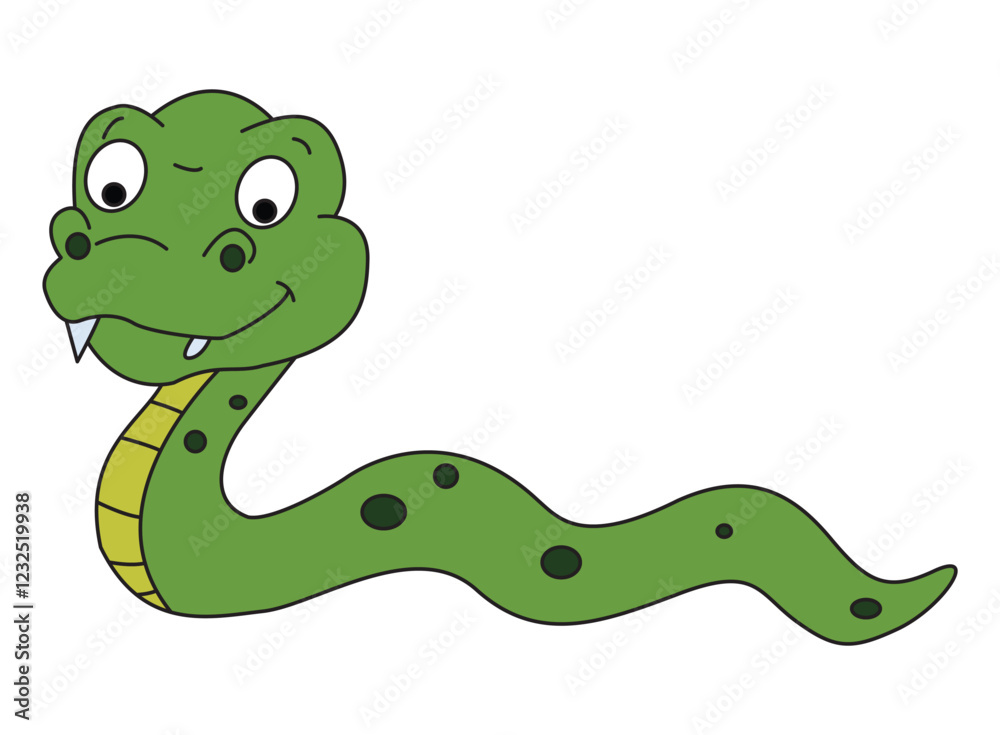 Naklejka premium A snake isolated on white background