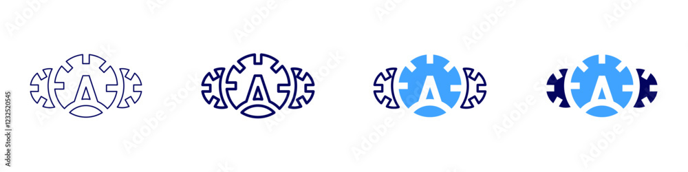 Fototapeta premium Speedometer for racing icon in 4 different styles. Thin Line, Line, Bold, and Bold Line. Duotone style. Editable stroke