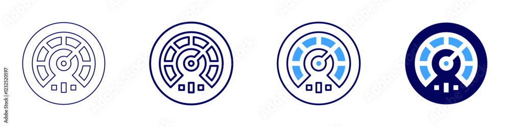 Speedometer faceplate icon in 4 different styles. Thin Line, Line, Bold, and Bold Line. Duotone style. Editable stroke Speedometer faceplate icon in 4 different styles. Thin Line, Line, Bold, and Bold Line. Duotone style. Editable stroke
