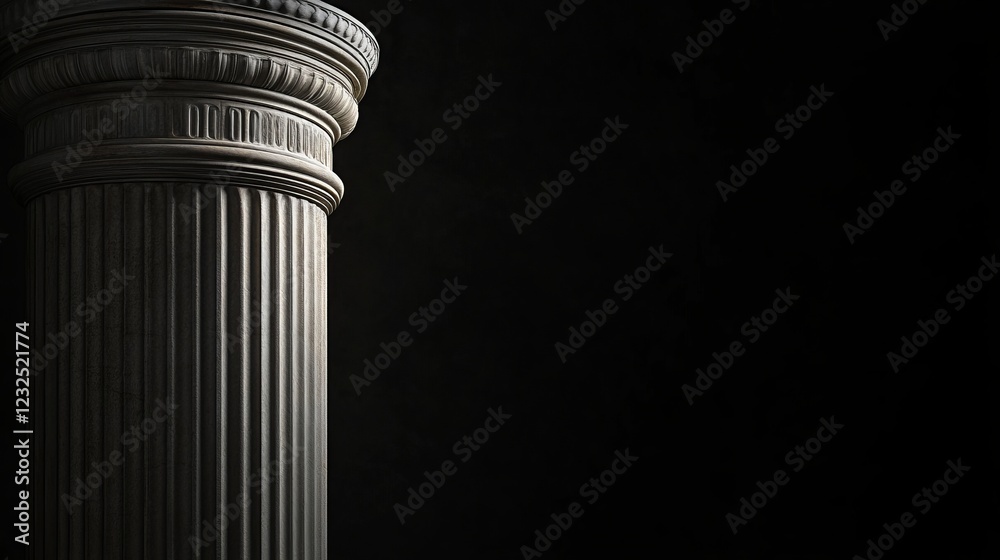 A classic column stands against a dark background, highlighting its intricate details and architectural elegance. A classic column stands against a dark background, highlighting its intricate details and architectural elegance.