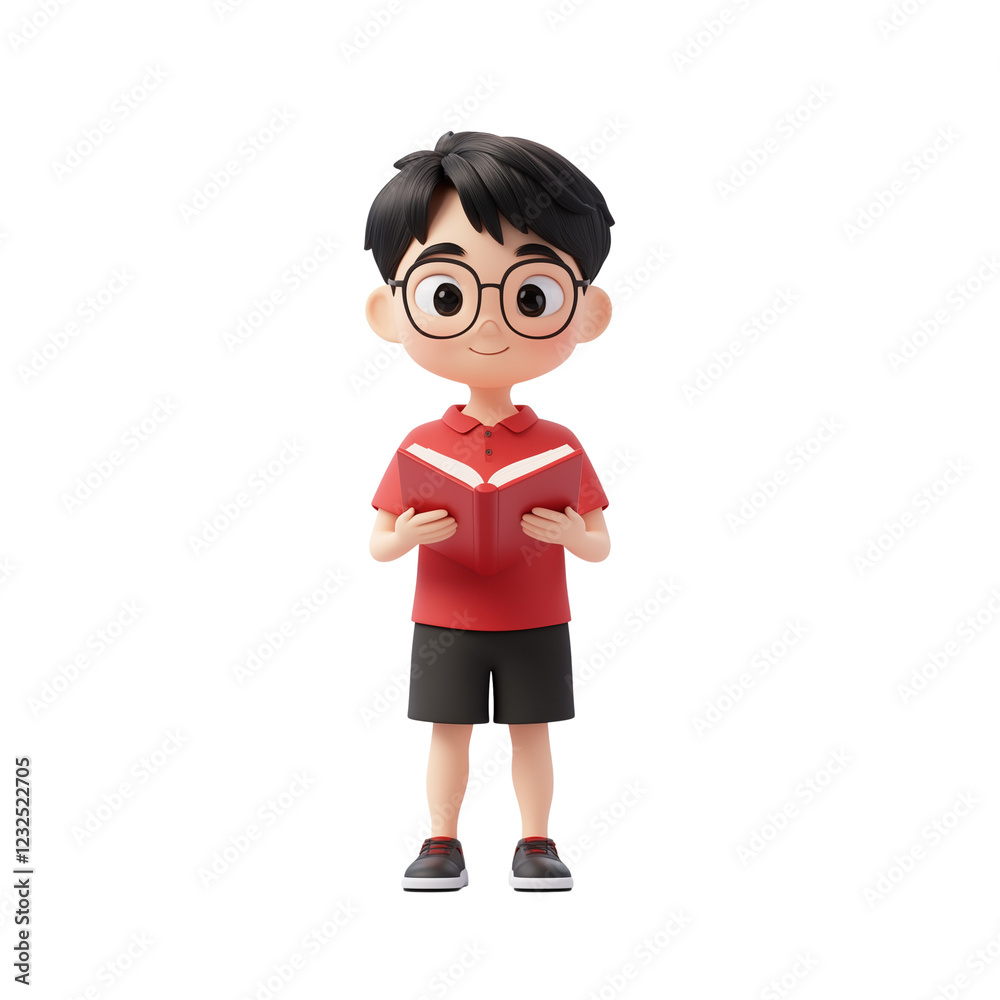 An illustrate of cartoon is reading a book isolated on transparent background An illustrate of cartoon is reading a book isolated on transparent background