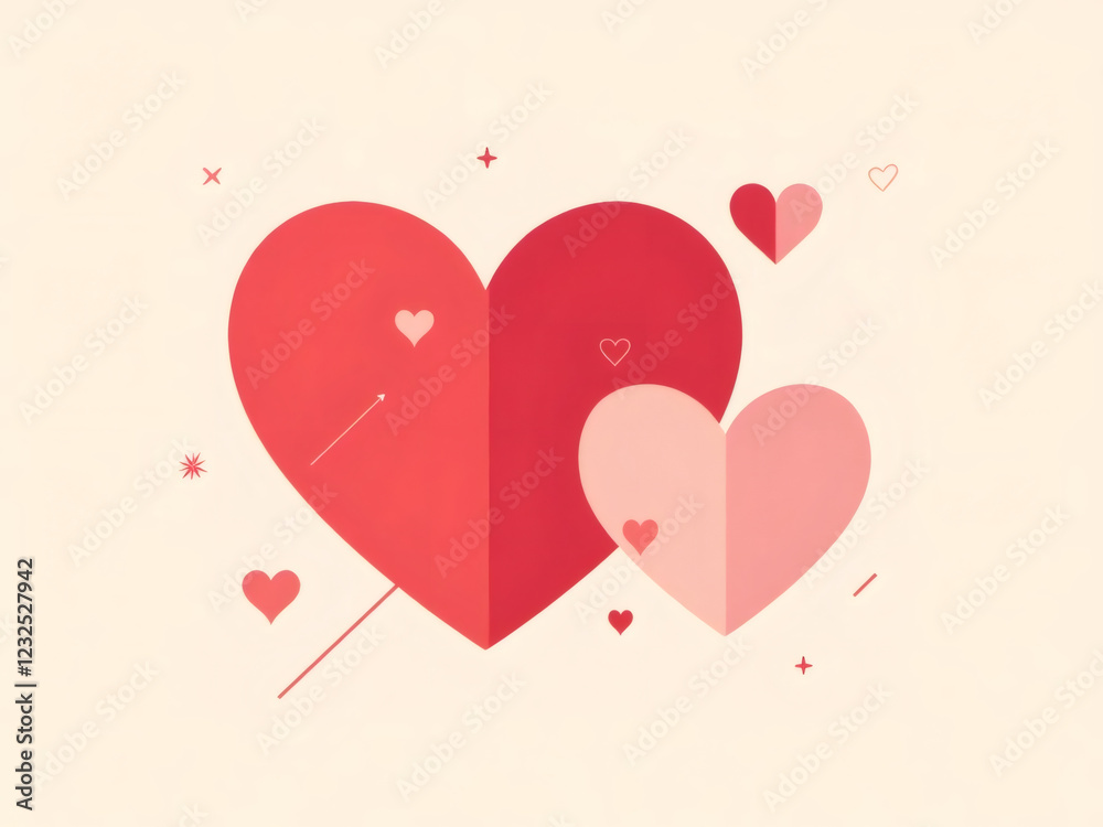 two hearts with a heart on the left side two hearts with a heart on the left side