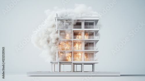 Burning Building: A 3D rend...