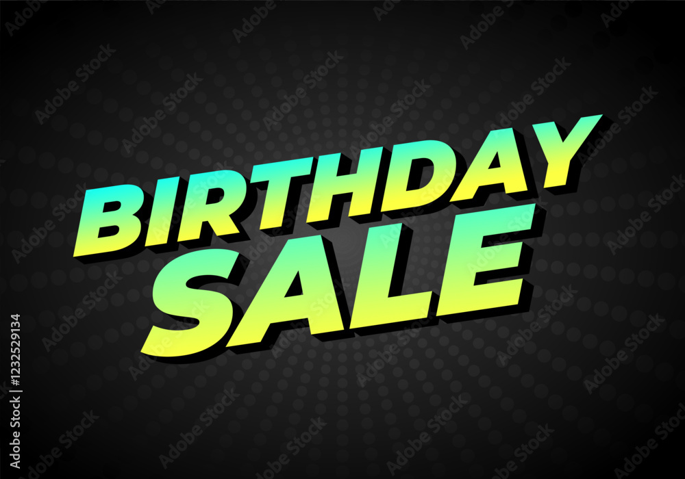 Fototapeta premium Birthday sale. text effect design for advertising needs