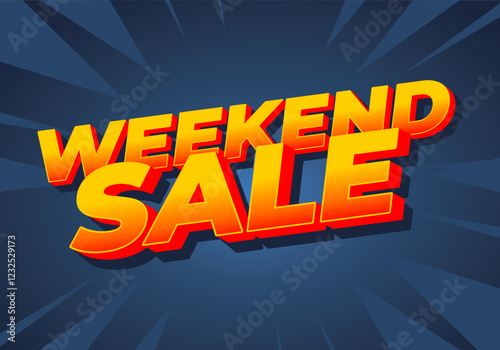 Weekend sale. Text effect for advertising and promotion needs