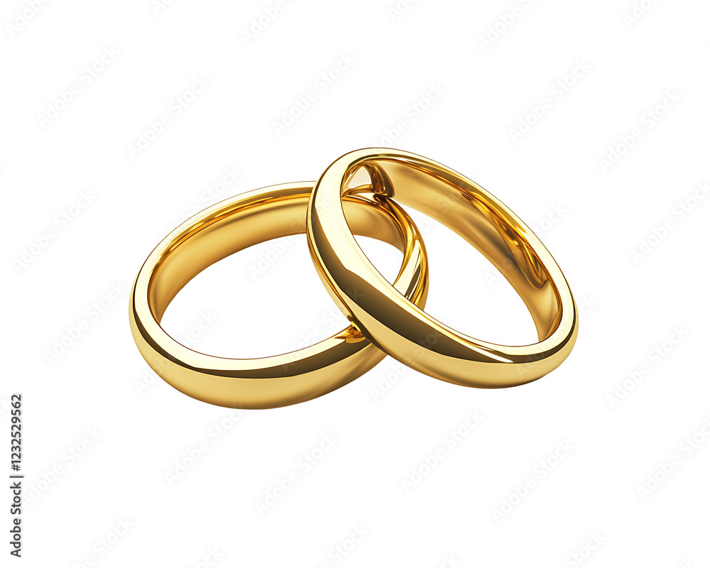 isolated gold wedding rings on a plain white surface and background isolated gold wedding rings on a plain white surface and background