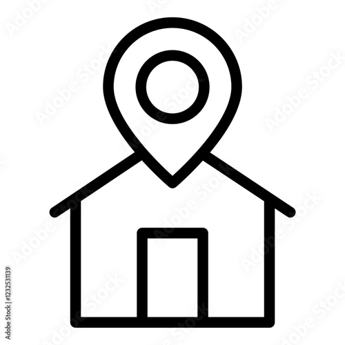 Home address icon. Vector line icon