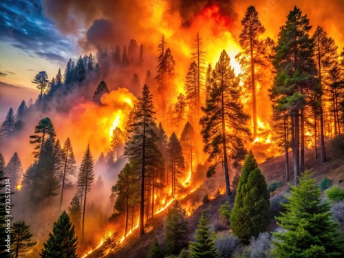 Boulder Creek's 2020 CZU wildfire:  Santa Cruz Mountains scarred by lightning-ignited devastation. photo