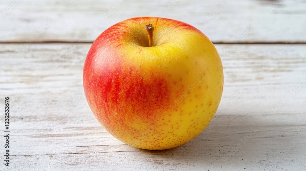 Fresh Red and Yellow Apple on Rustic Wooden Background Fresh Red and Yellow Apple on Rustic Wooden Background