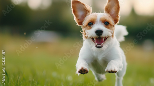 Joyful Jog:  A spirited dog...