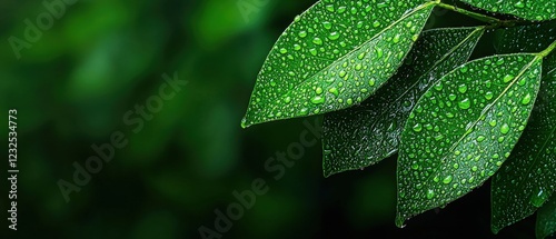 Vibrant Green CloseUp Leaf Detail Photography Outdoor Nature Background photo