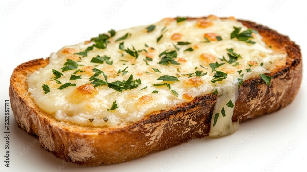 Deliciously Melted Cheese on Toast with Fresh Parsley Garnish Deliciously Melted Cheese on Toast with Fresh Parsley Garnish