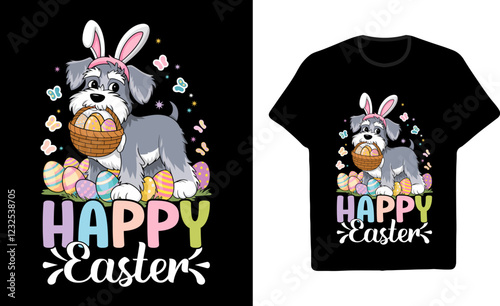 Happy Easter Schnauzer Dog Vector TShirt Design