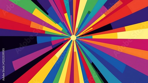 Abstract colorful radial design radiating outwards