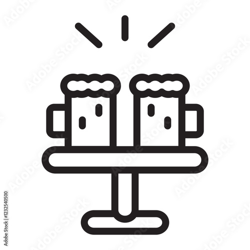 Beer Garden Vector Line Icon Design