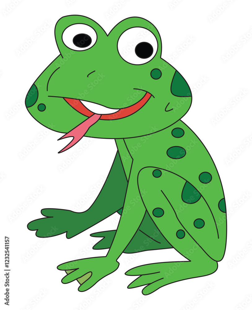 Green frog animals smiling vector illustration Green frog animals smiling vector illustration