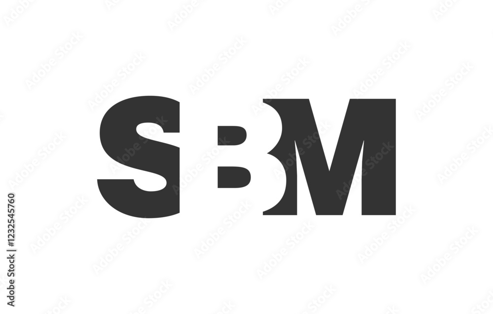 SBM logo design. Initial letter S B M bold font style for tech startups, consulting, corporate branding. Creative company name, headlines typography identity, trendy logotype.