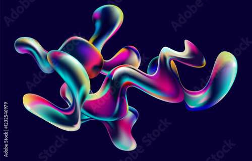 Abstract background of fluid iridescent shape. Colorful liquid vector wallpaper.