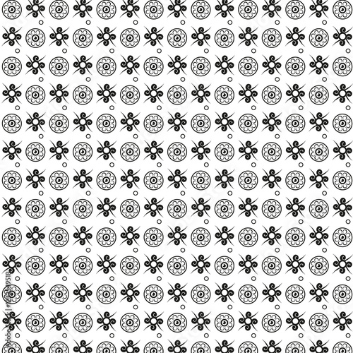 A pattern of elements consisting of black lines.