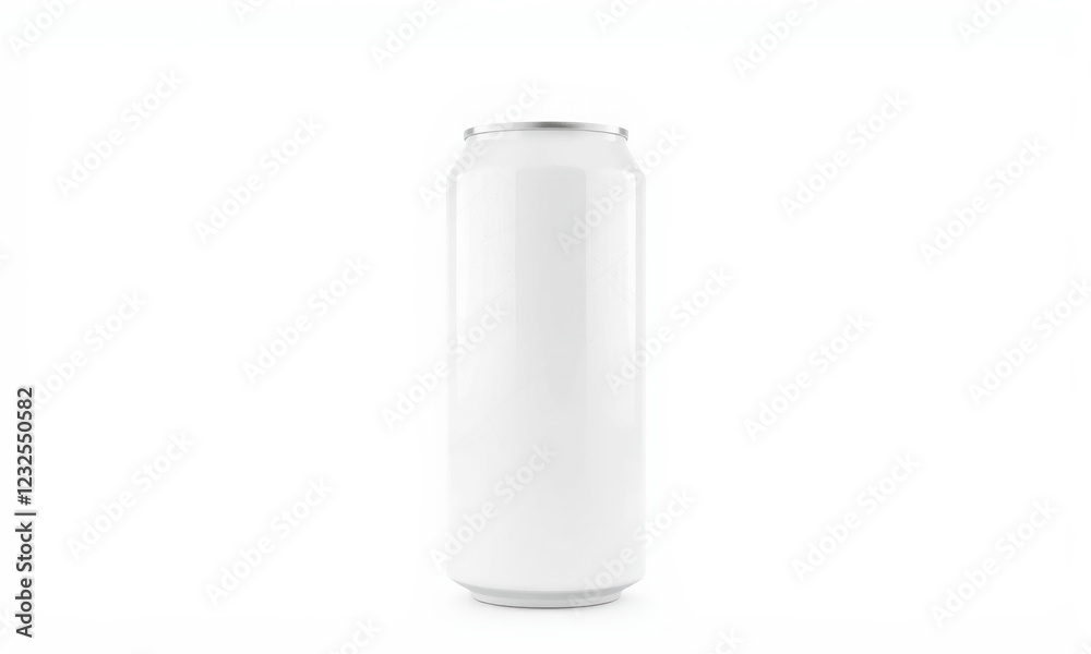 blank white aluminum can on white background, perfect for branding or mockup designs. Ideal for showcasing beverage concepts or packaging ideas blank white aluminum can on white background, perfect for branding or mockup designs. Ideal for showcasing beverage concepts or packaging ideas