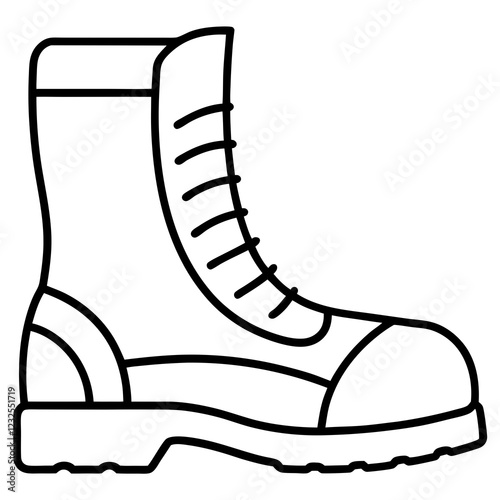 Hiking Boots Minimalist Line Art