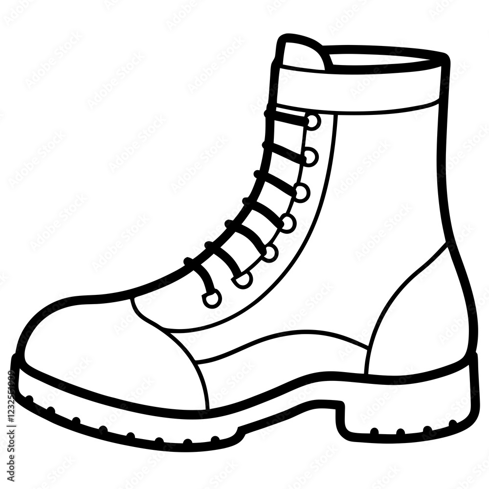Hiking Boots Minimalist Line Art Hiking Boots Minimalist Line Art
