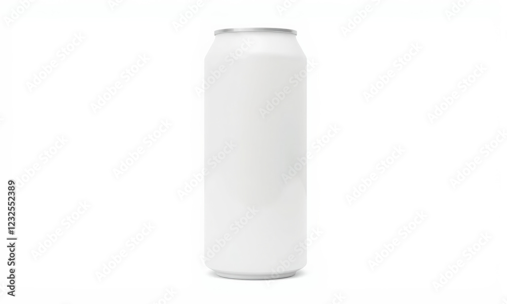 plain white aluminum can, ideal for mockups and branding projects, showcasing minimalist design. Perfect for beverage packaging concepts plain white aluminum can, ideal for mockups and branding projects, showcasing minimalist design. Perfect for beverage packaging concepts
