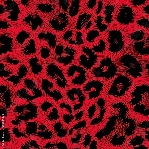 Red leopard fur texture seamless repeating pattern 4