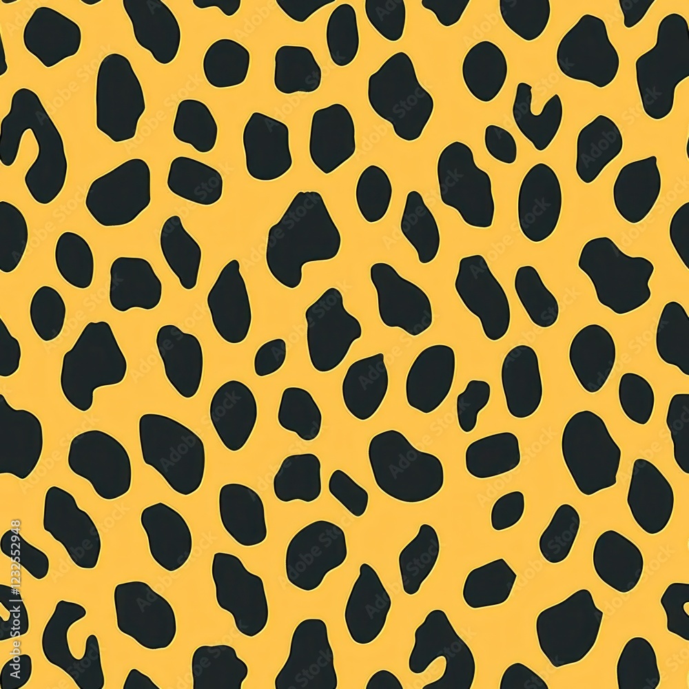 Fototapeta premium Yellow leopard pattern fur texture as seamless repeating background 4