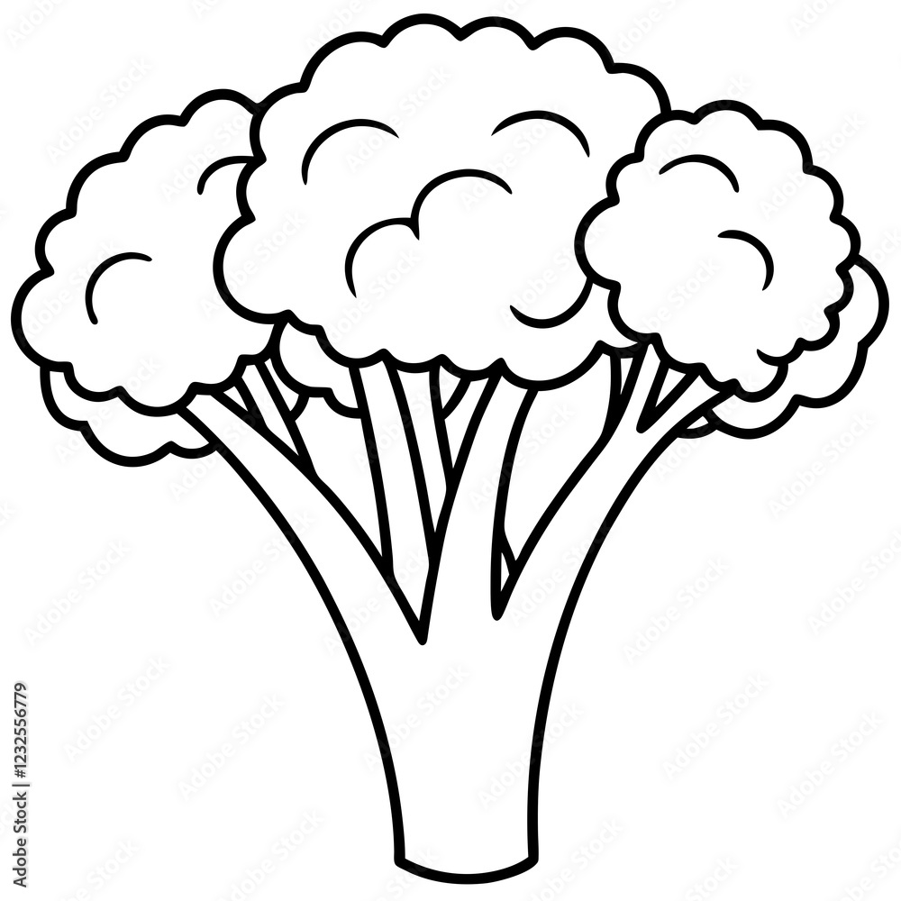 One-Line Broccolini Clean Vector Art Design One-Line Broccolini Clean Vector Art Design