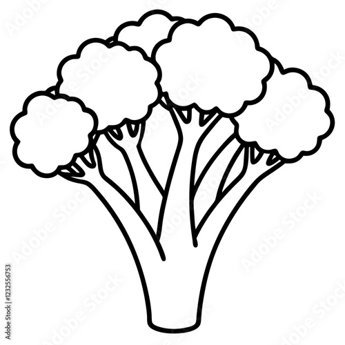 One-Line Broccolini Clean Vector Art Design