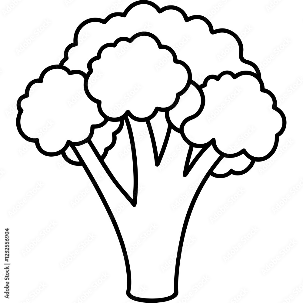 One-Line Broccolini Clean Vector Art Design One-Line Broccolini Clean Vector Art Design