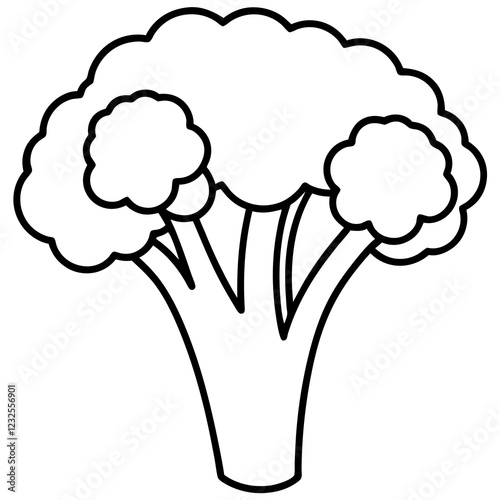 One-Line Broccolini Clean Vector Art Design