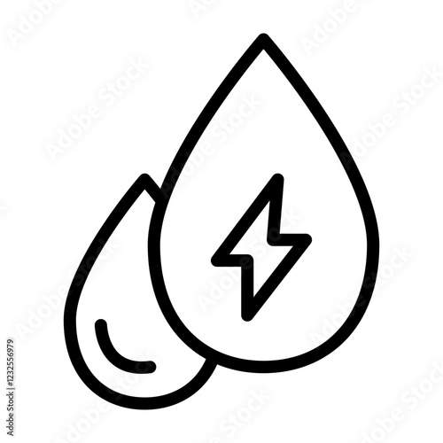 Water Drop Vector Line Icon Design