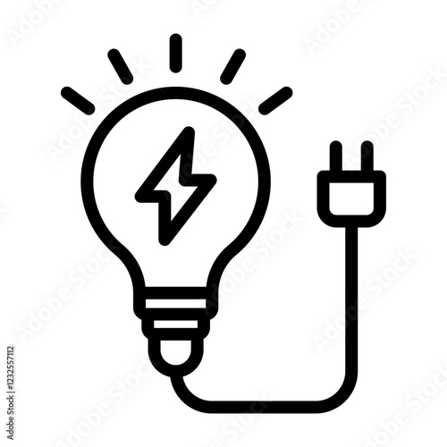 Electric Generator Vector Line Icon Design
