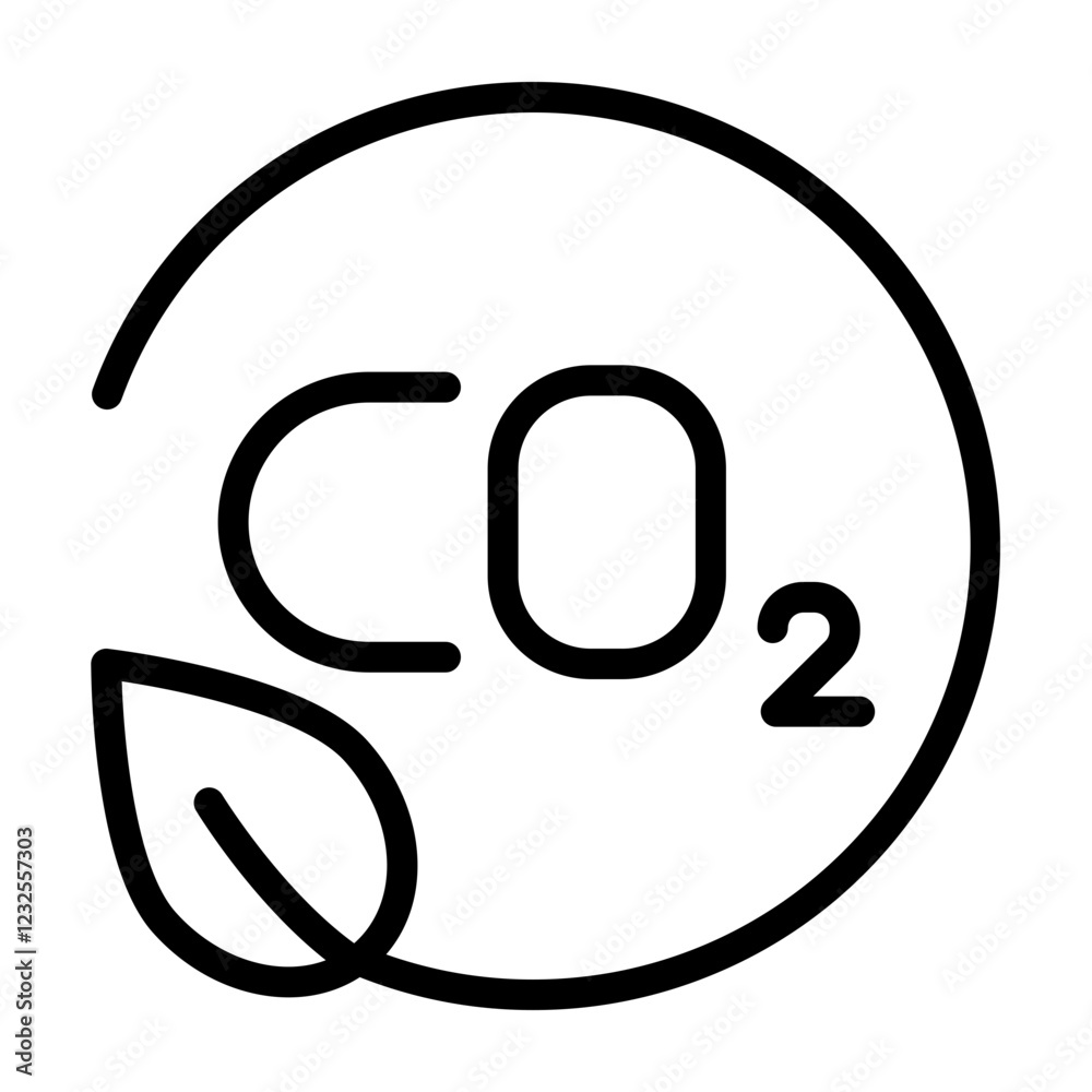 Carbon Energy Vector Line Icon Design Carbon Energy Vector Line Icon Design