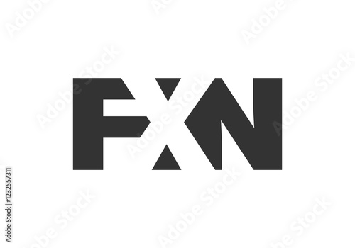 FXN logo design. Initial letter F X N bold font style for tech startups, consulting, corporate branding. Creative company name, headlines typography identity, trendy logotype.