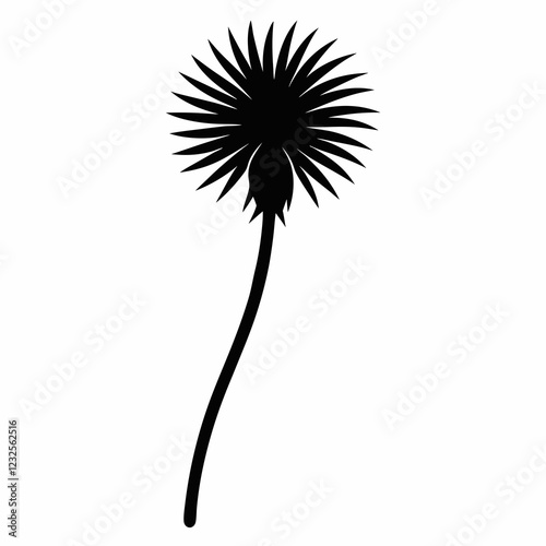 Salsify Plant Silhouette Clean Vector Art