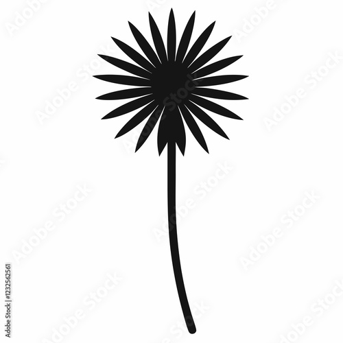 Salsify Plant Silhouette Clean Vector Art