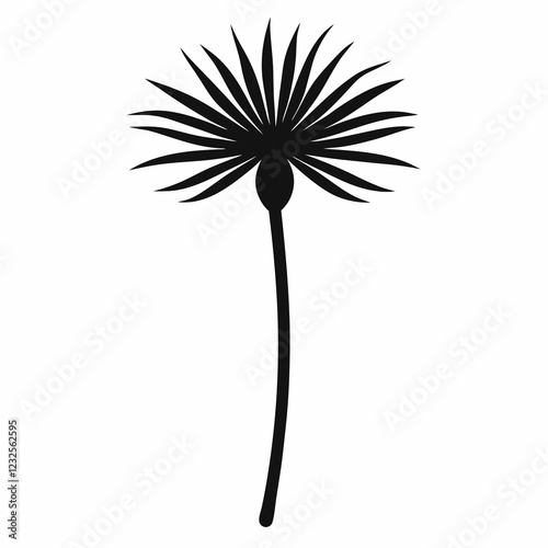 Salsify Plant Silhouette Clean Vector Art