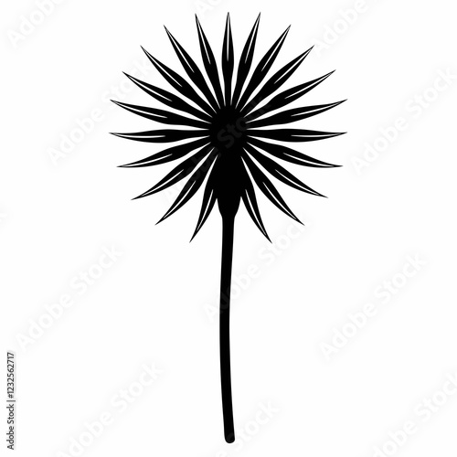 Salsify Plant Silhouette Clean Vector Art