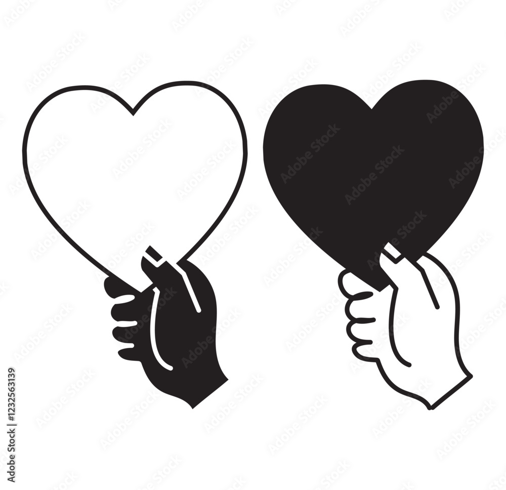 Print Love and Support Symbol Hand Offering Love Icon Black Hand with Heart Shape . 1176 Print Love and Support Symbol Hand Offering Love Icon Black Hand with Heart Shape . 1176