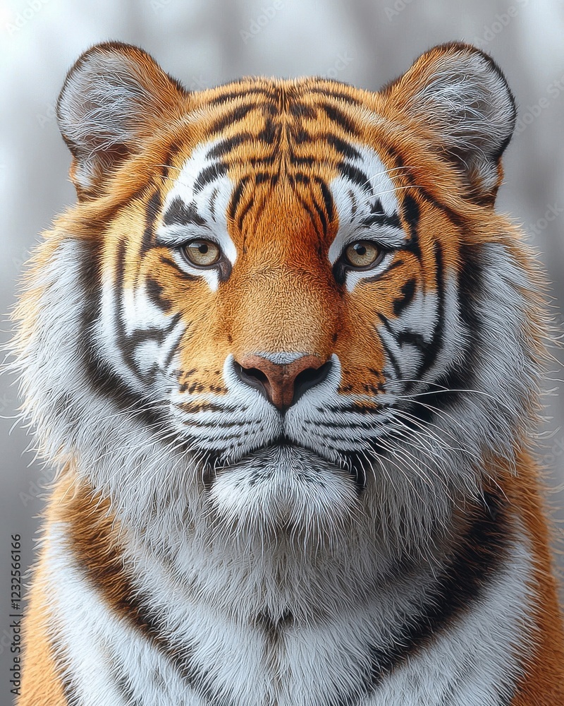 Fototapeta premium Artistic Tiger Portrait Black White Digital Manipulation