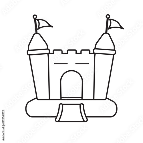 bounce house logo icon design vector flat isolated modern illustration
